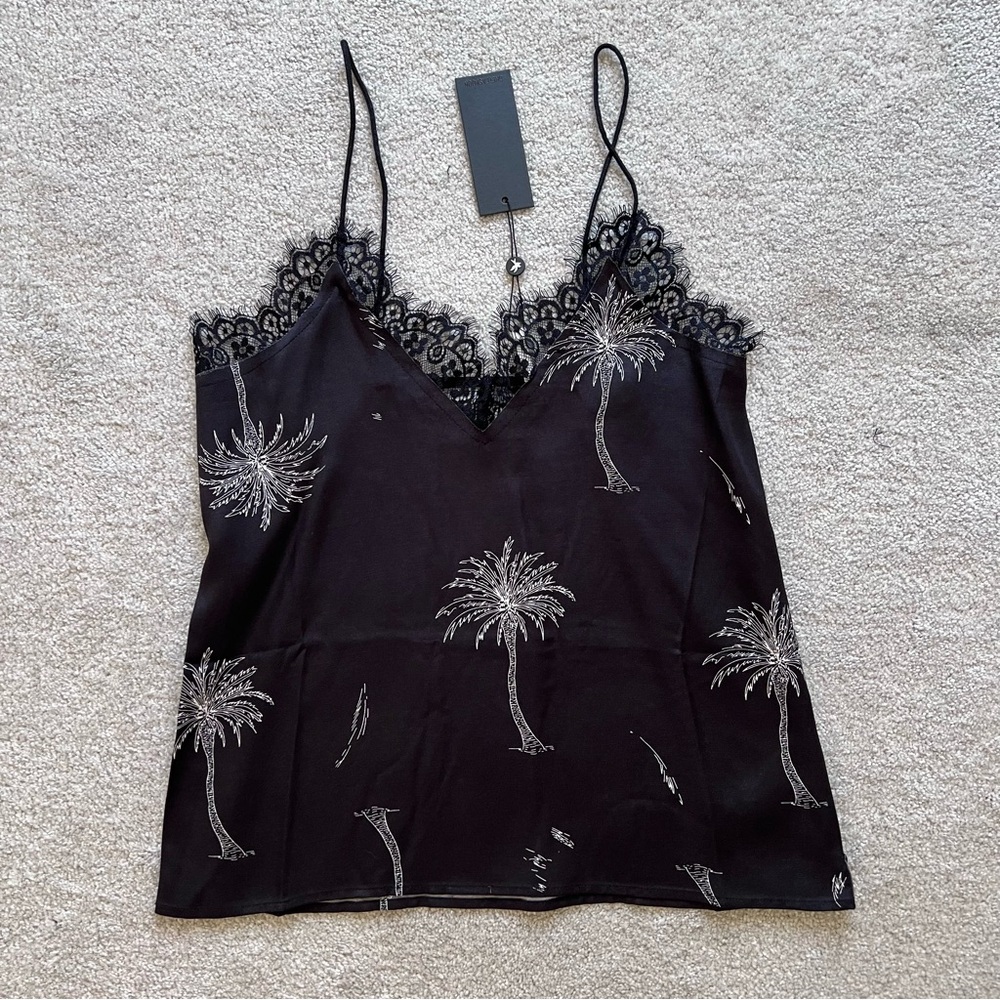 One Teaspoon Onyx Valley Delirious Palm Lace Cami Top